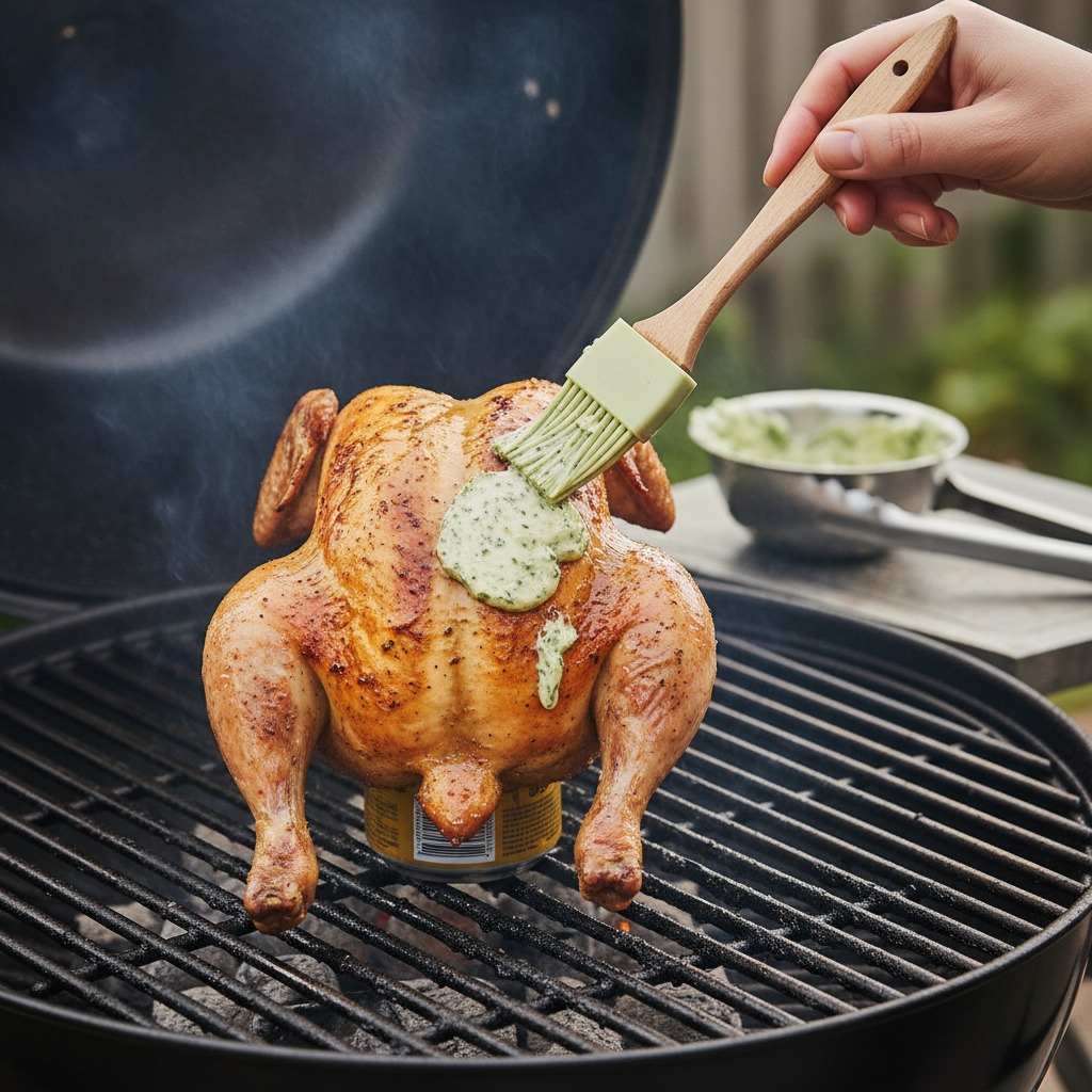 Baste and crisp the skin