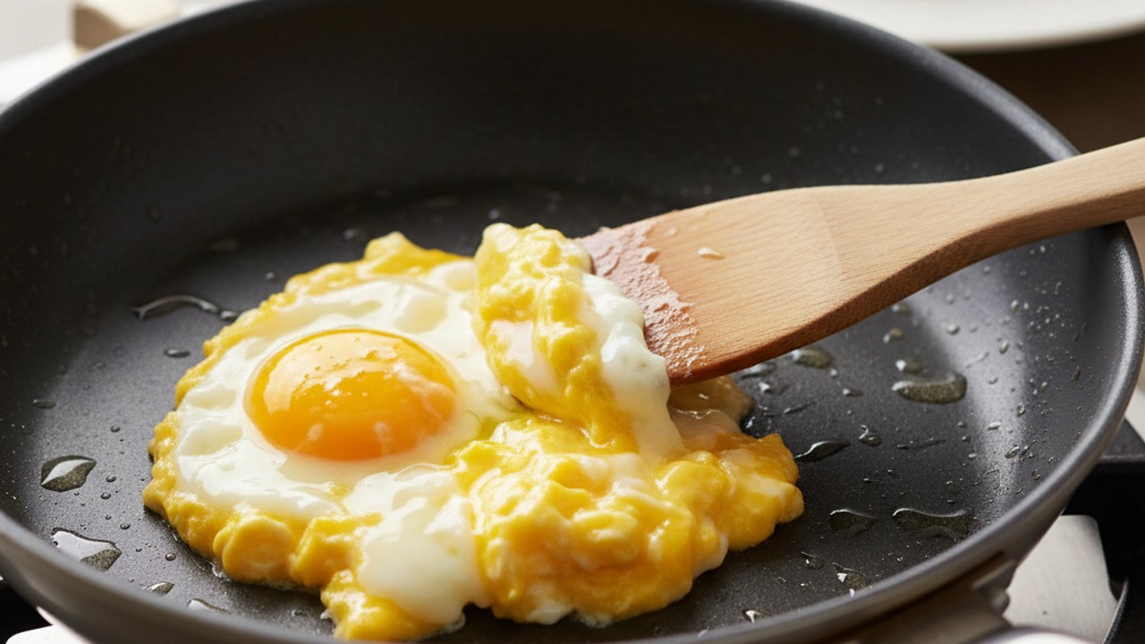 Scramble the eggs