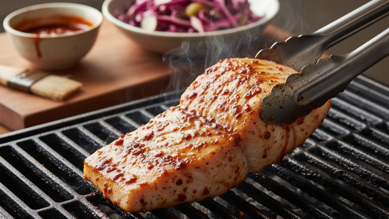 Grill the halibut