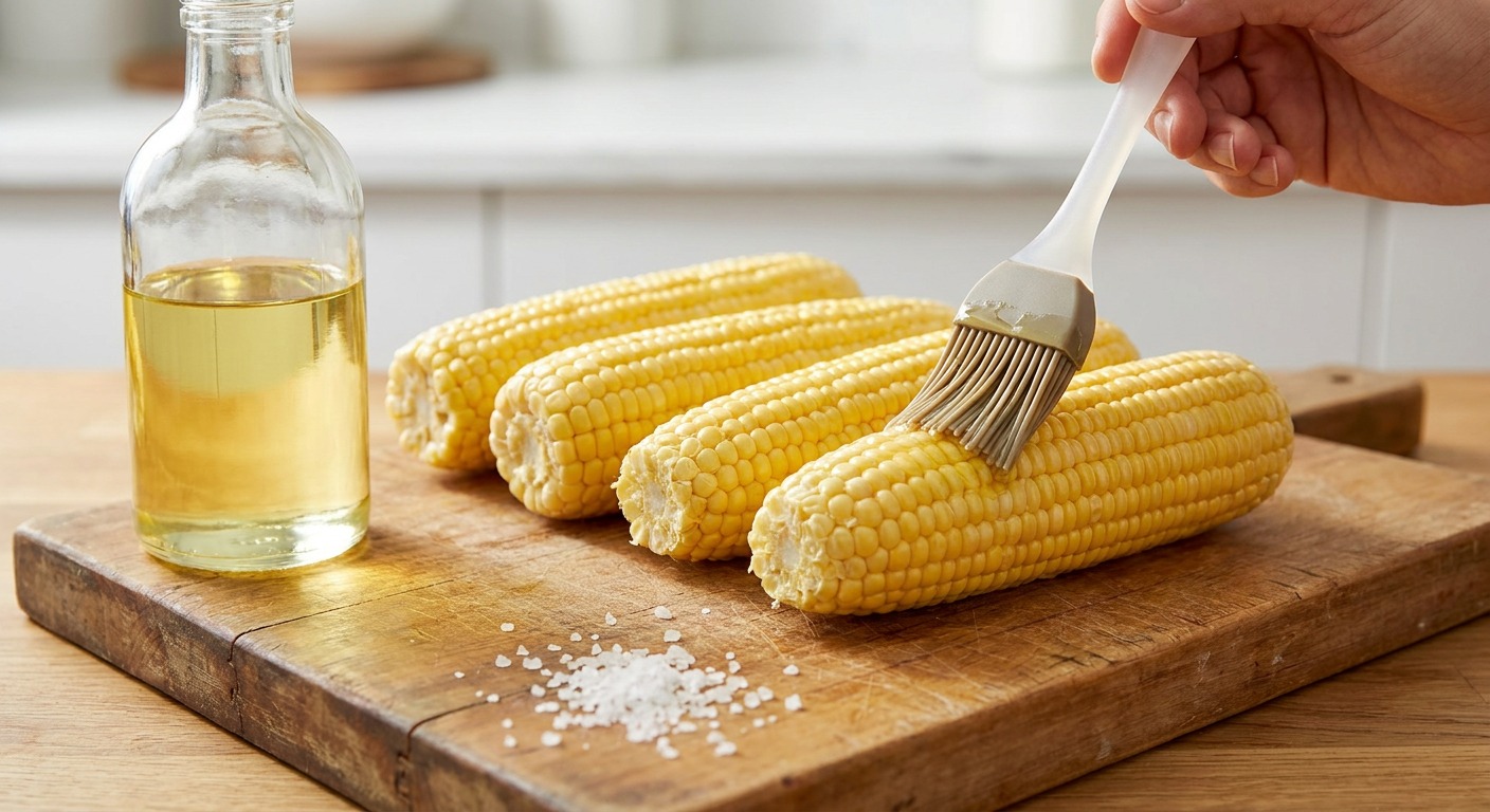 Prep the corn for grilling