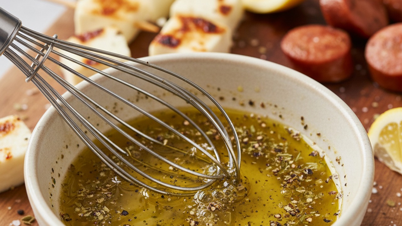 Make the oil-lemon seasoning