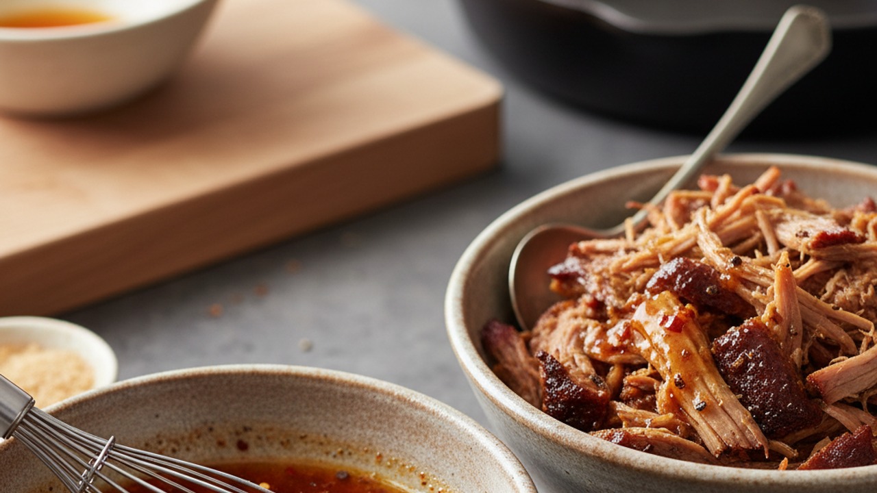 Make Carolina vinegar sauce and serve
