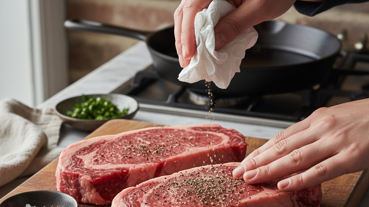 Season steaks