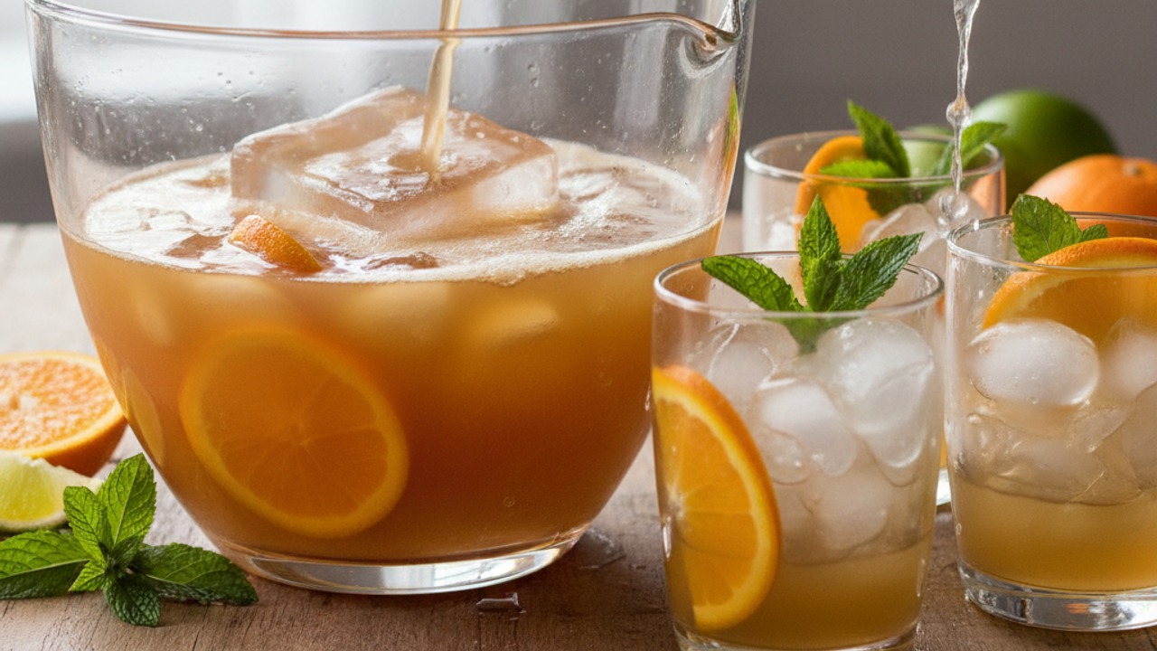 Serve with ice and garnish