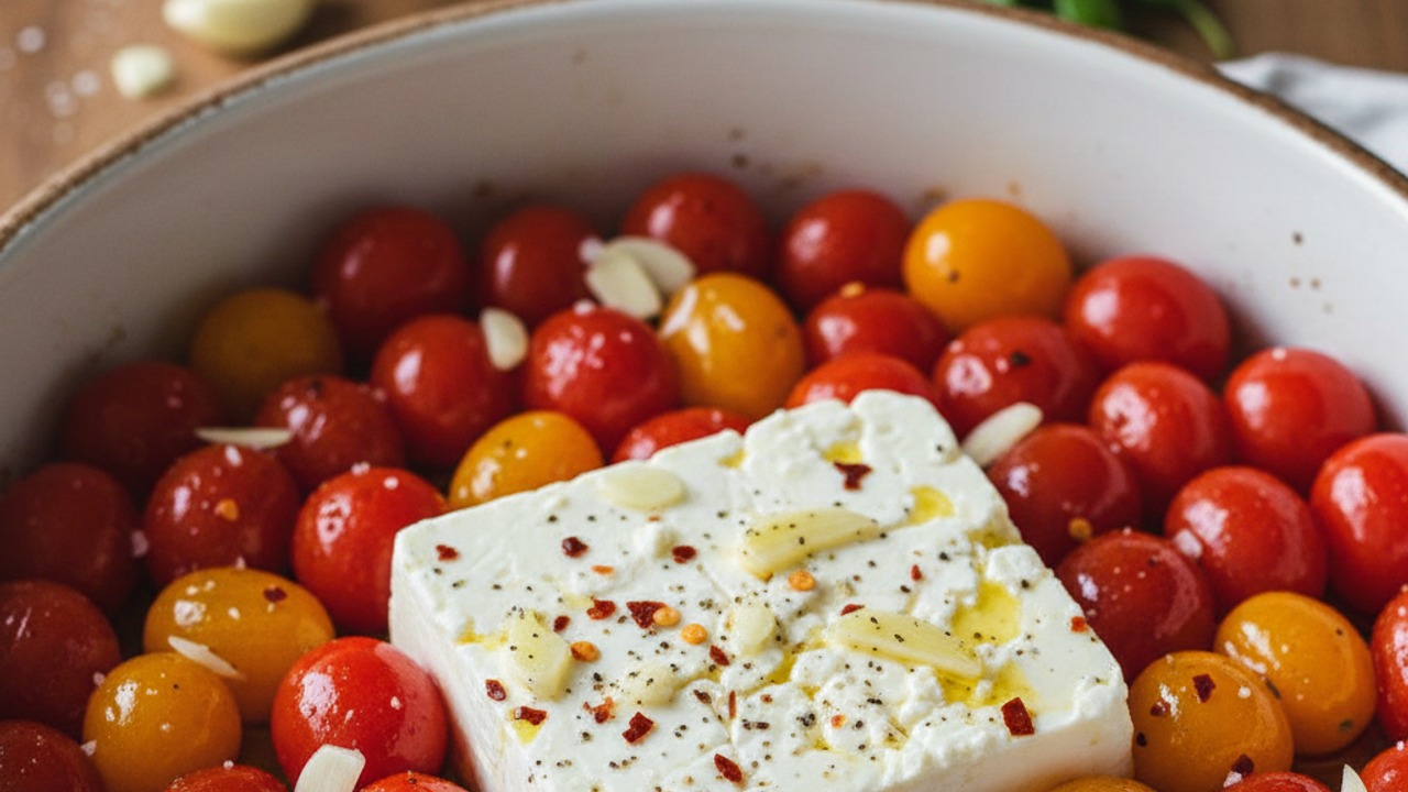 Arrange tomatoes and feta