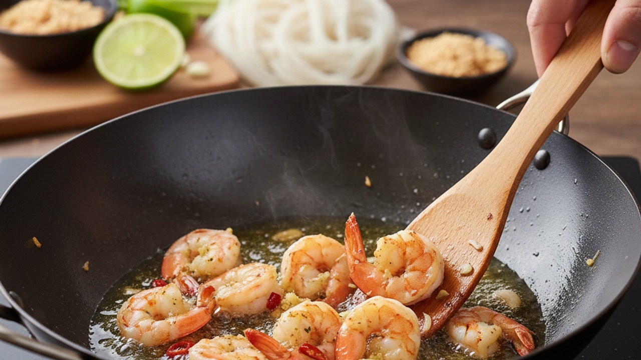 Cook the shrimp