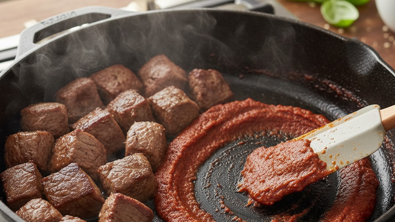 Develop the base with tomato paste