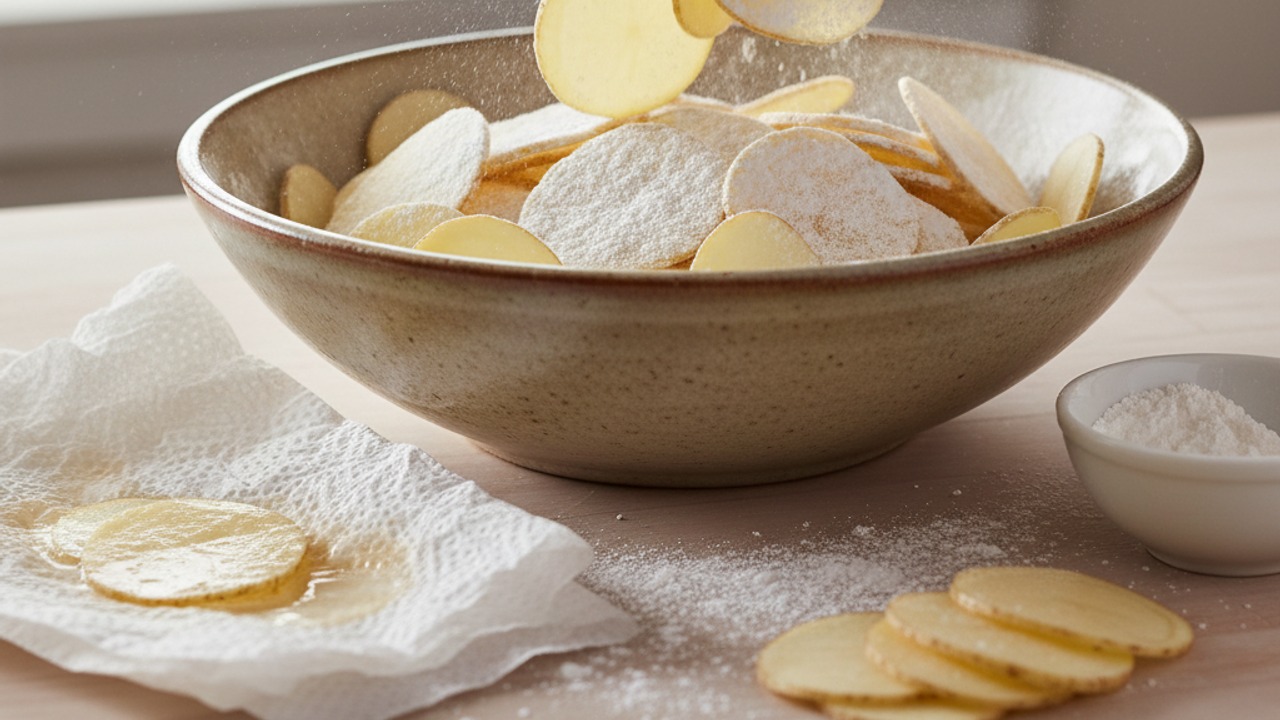 Dry and dust with cornstarch