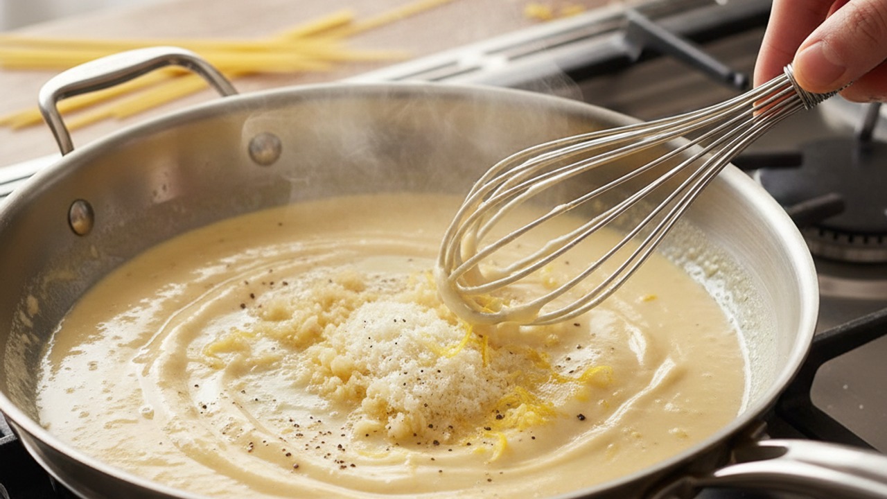 Make the garlic-Parmesan sauce