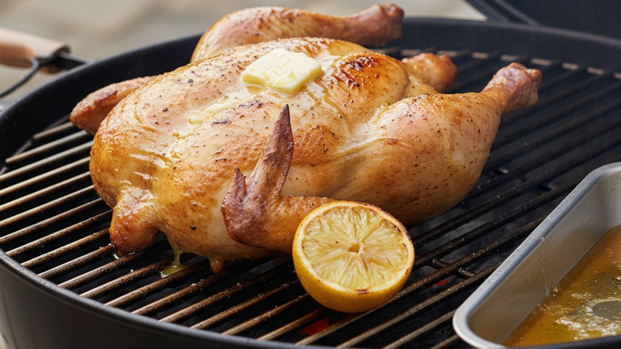 Roast on the indirect side with butter and lemon