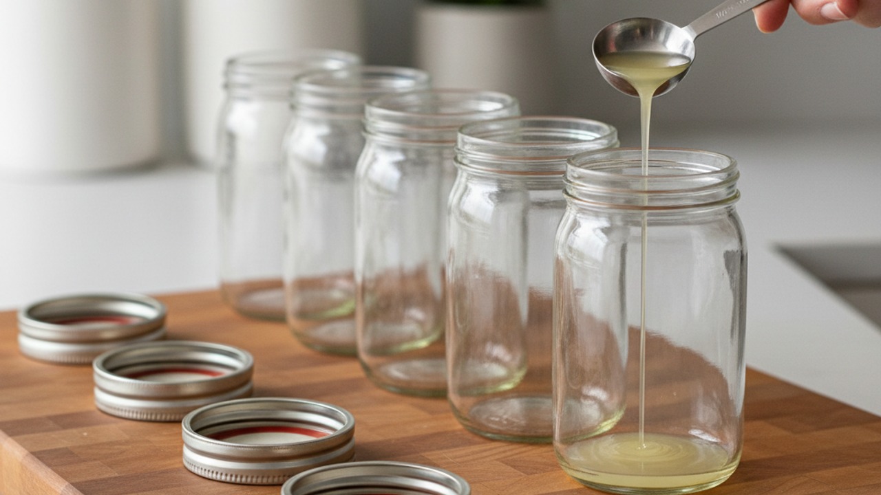 Warm jars and add lemon juice