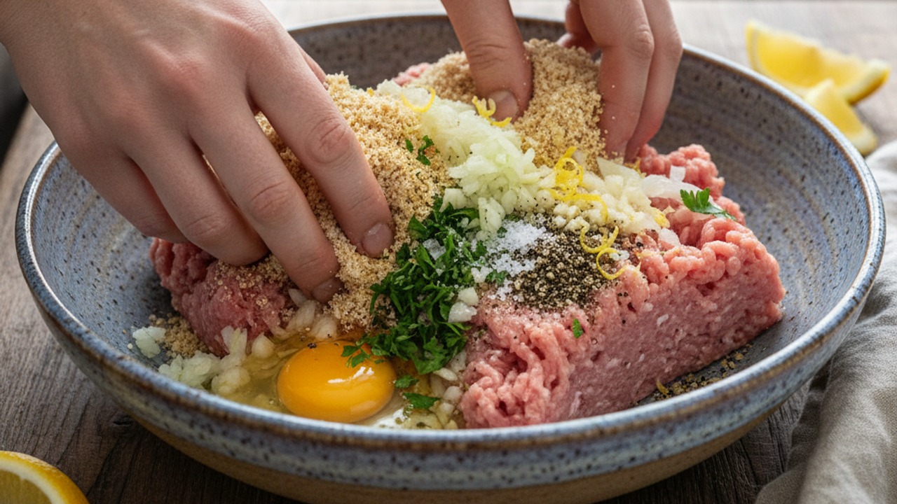 Mix the meatball ingredients