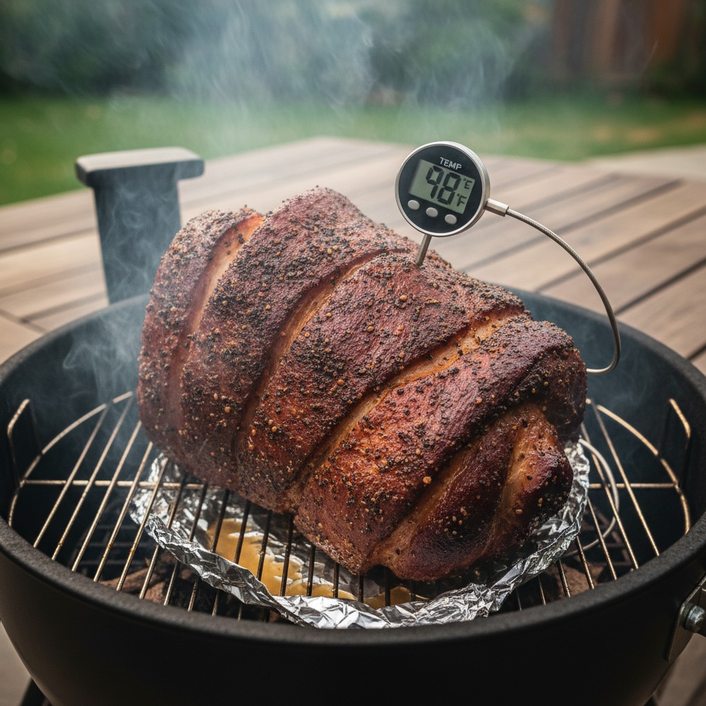 Smoke to proper internal temperature