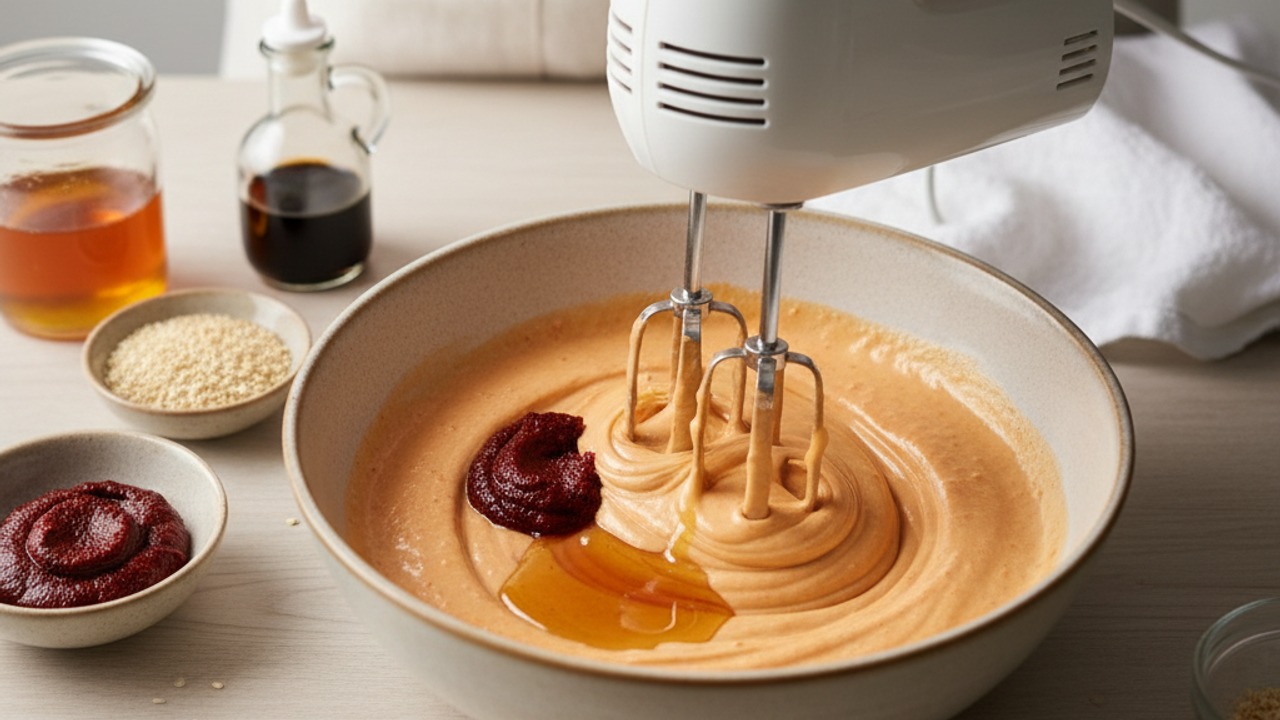 Whip the gochujang butter