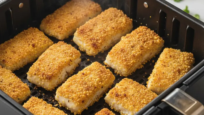 Air fry the fish until golden and flaky