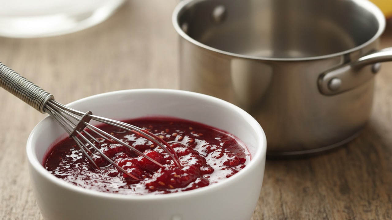 Loosen the raspberry preserves