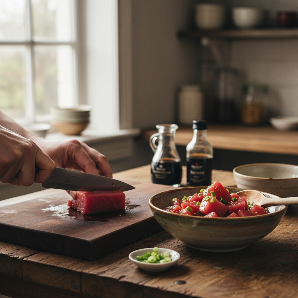 Prep and marinate the tuna
