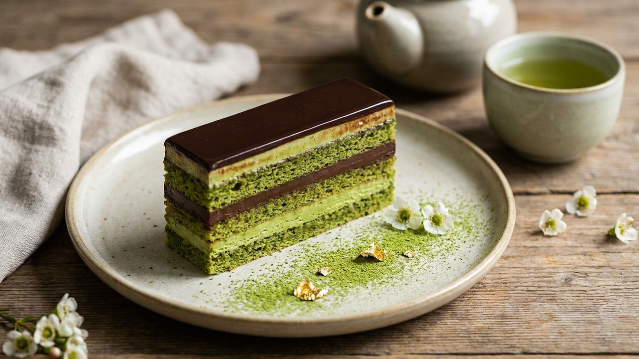 Matcha Opera Cake