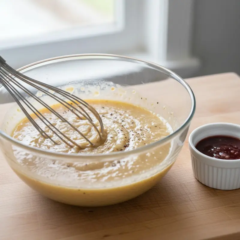 Make the garlic-vinegar dressing