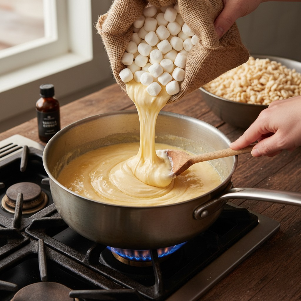 Melt butter and marshmallows