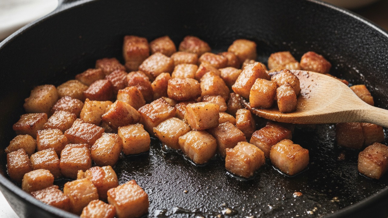 Crisp the pancetta