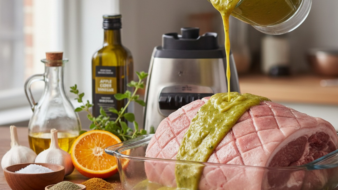 Make the mojo and marinate the pork
