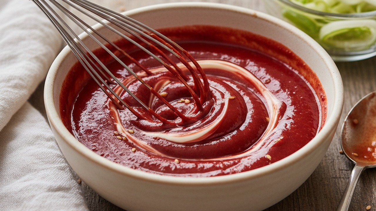 Make the gochujang sesame dressing