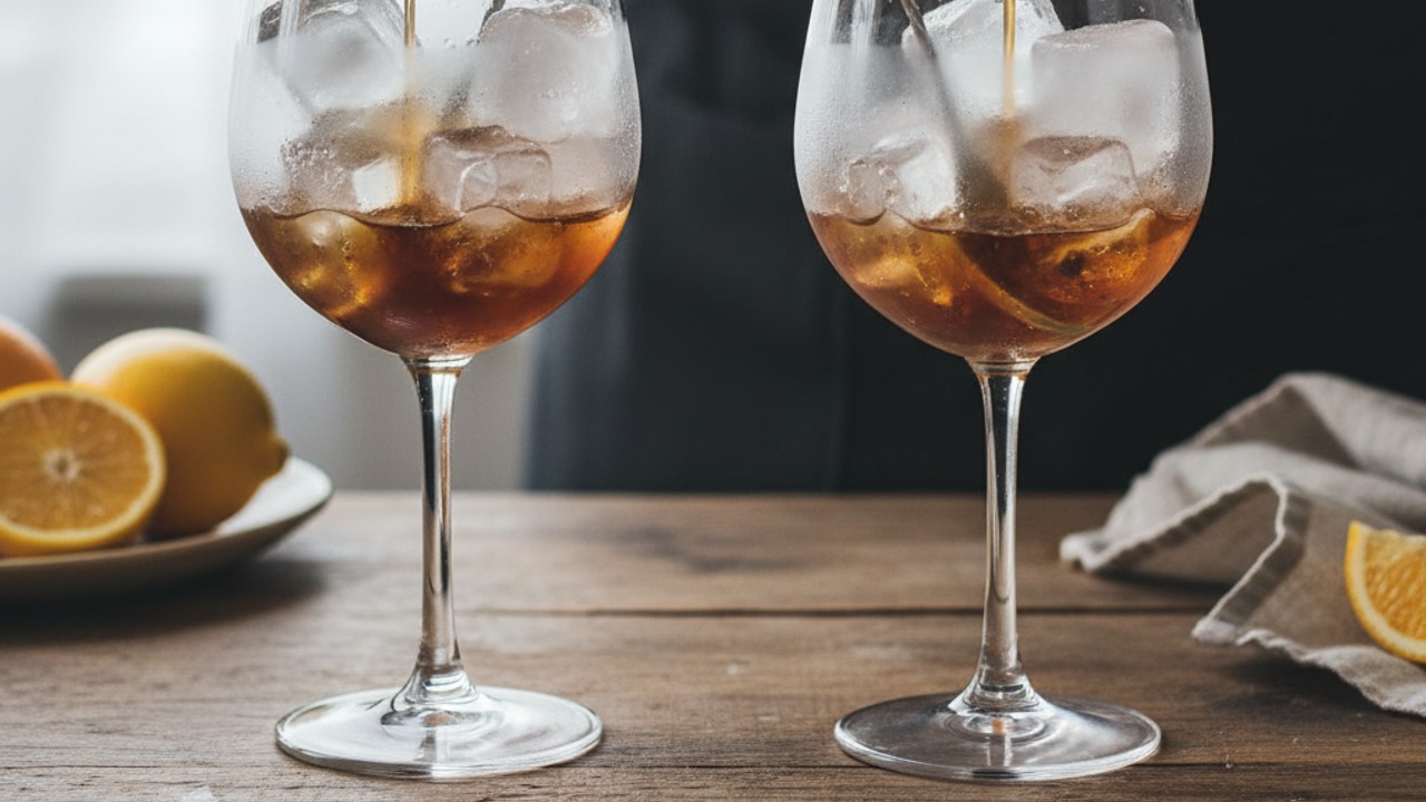 Build the base in chilled glasses
