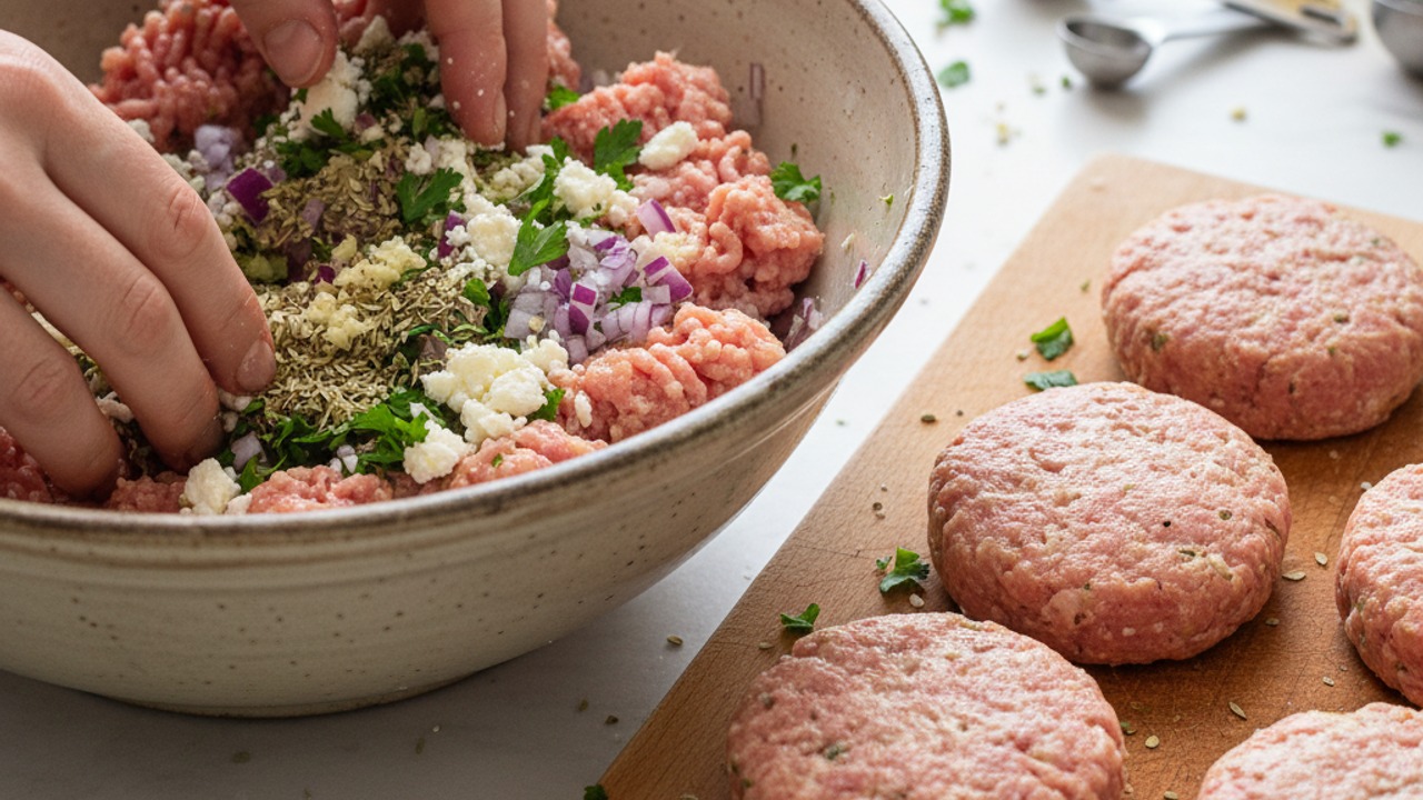Combine ingredients and form patties