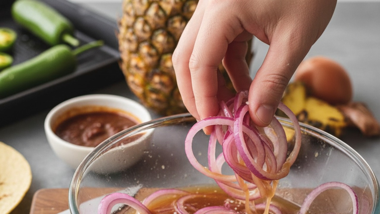 Quick-pickle the red onion