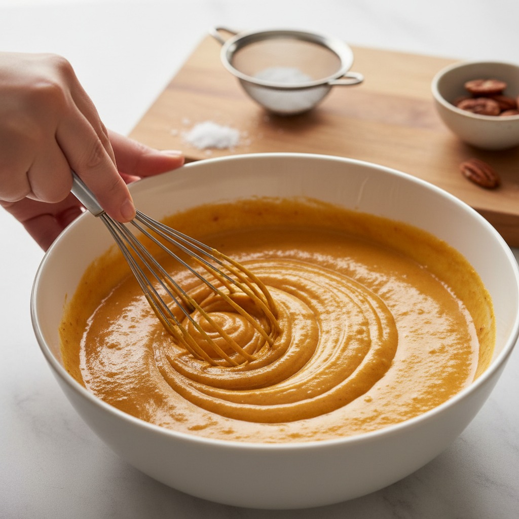 Whisk the pumpkin filling