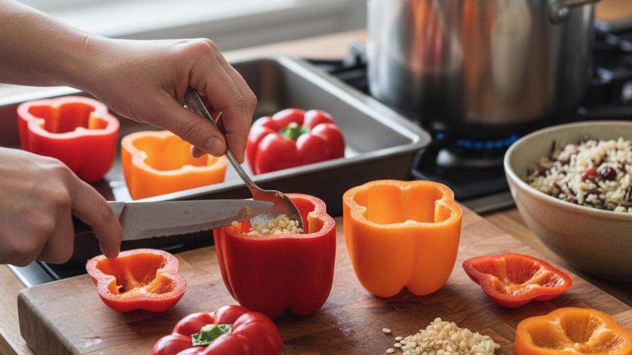 Prepare the bell peppers