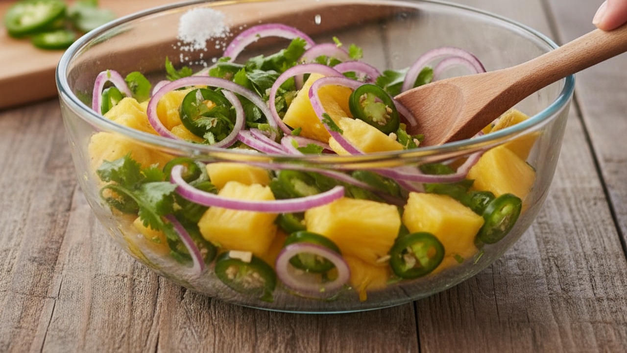 Make the pineapple salsa