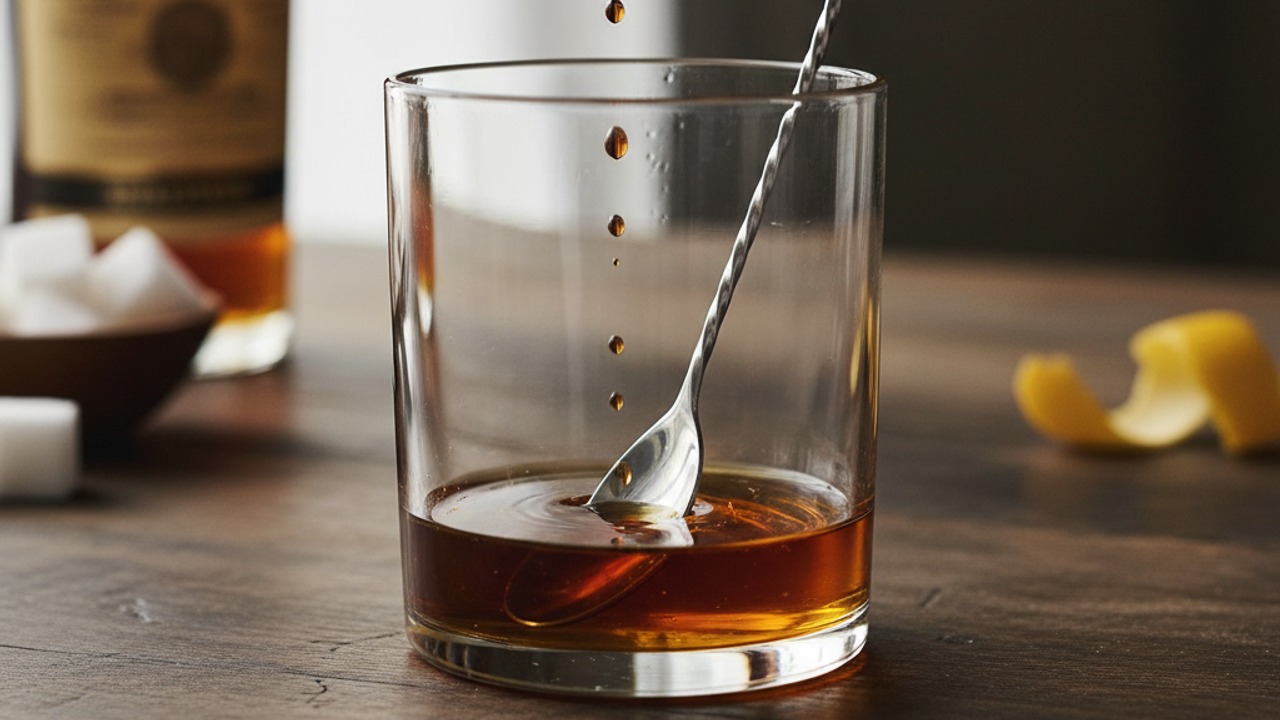 Combine sugar, bitters and water