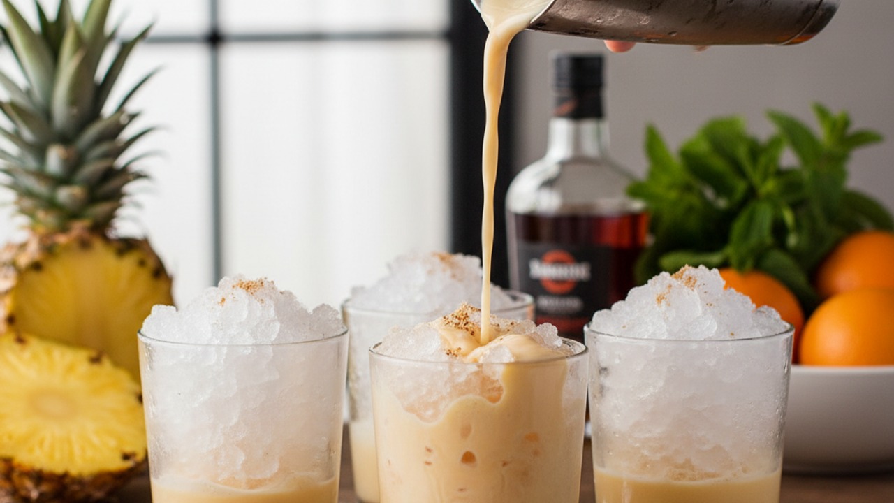 Prepare glasses and pour
