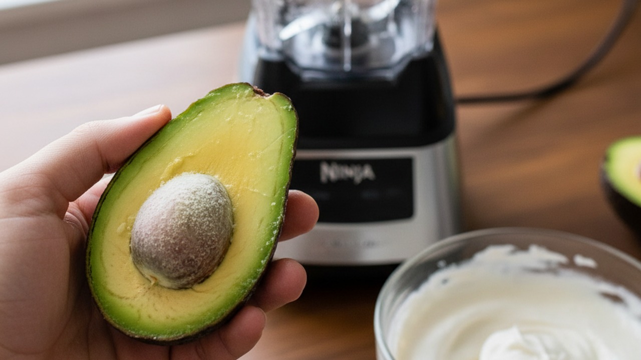 Warm the avocado slightly for easier blending