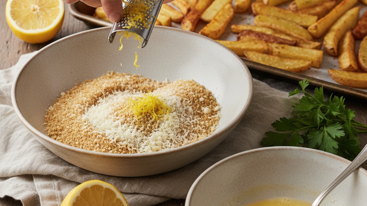 Make the panko-parmesan coating