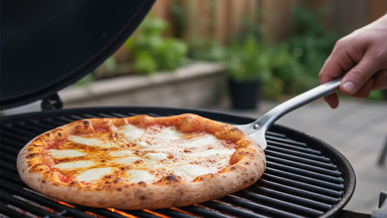 Grill the pizza