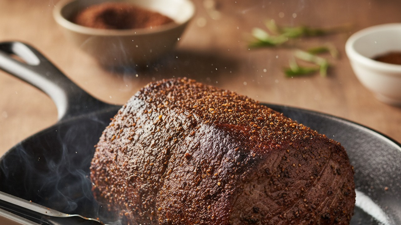 Season and sear the tenderloin