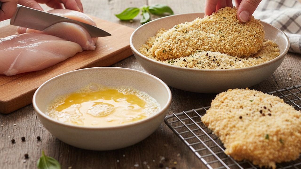 Prep and bread the chicken