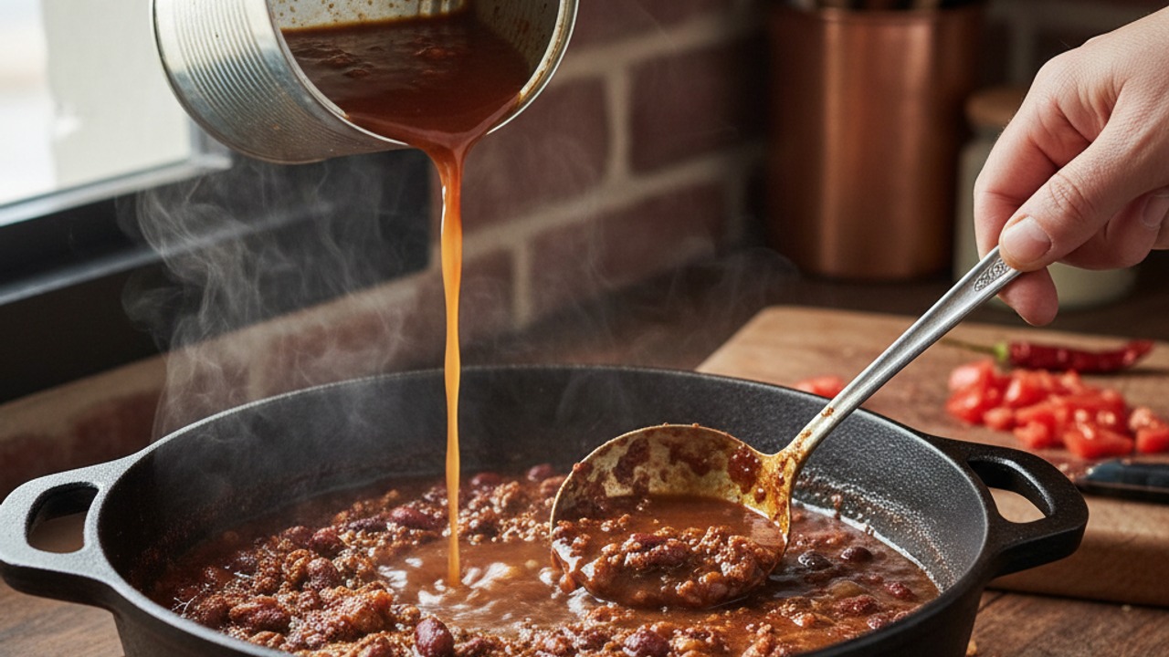 Add tomatoes and stock, bring to simmer