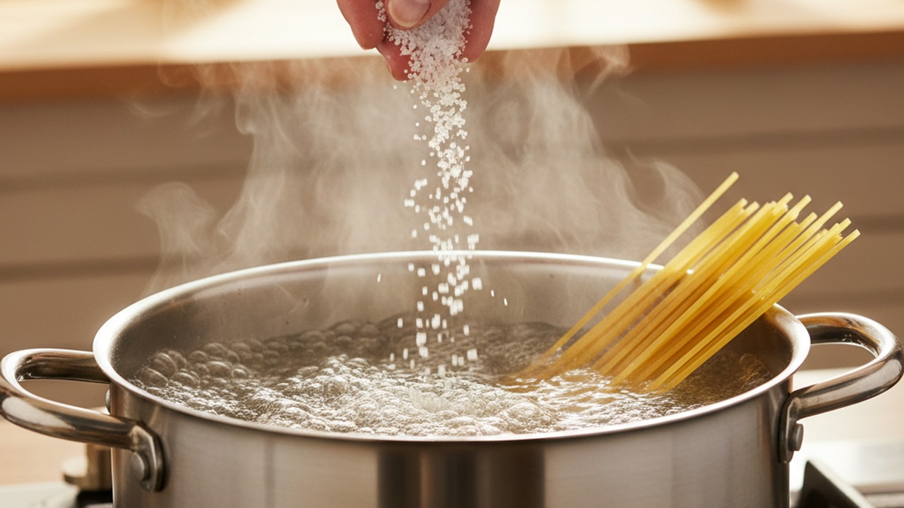 Boil and salt the pasta water
