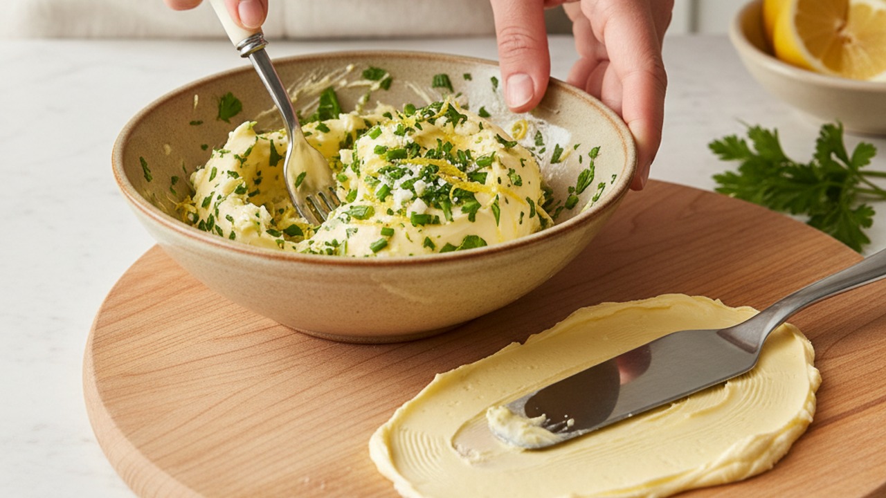 Make the herbed garlic butter