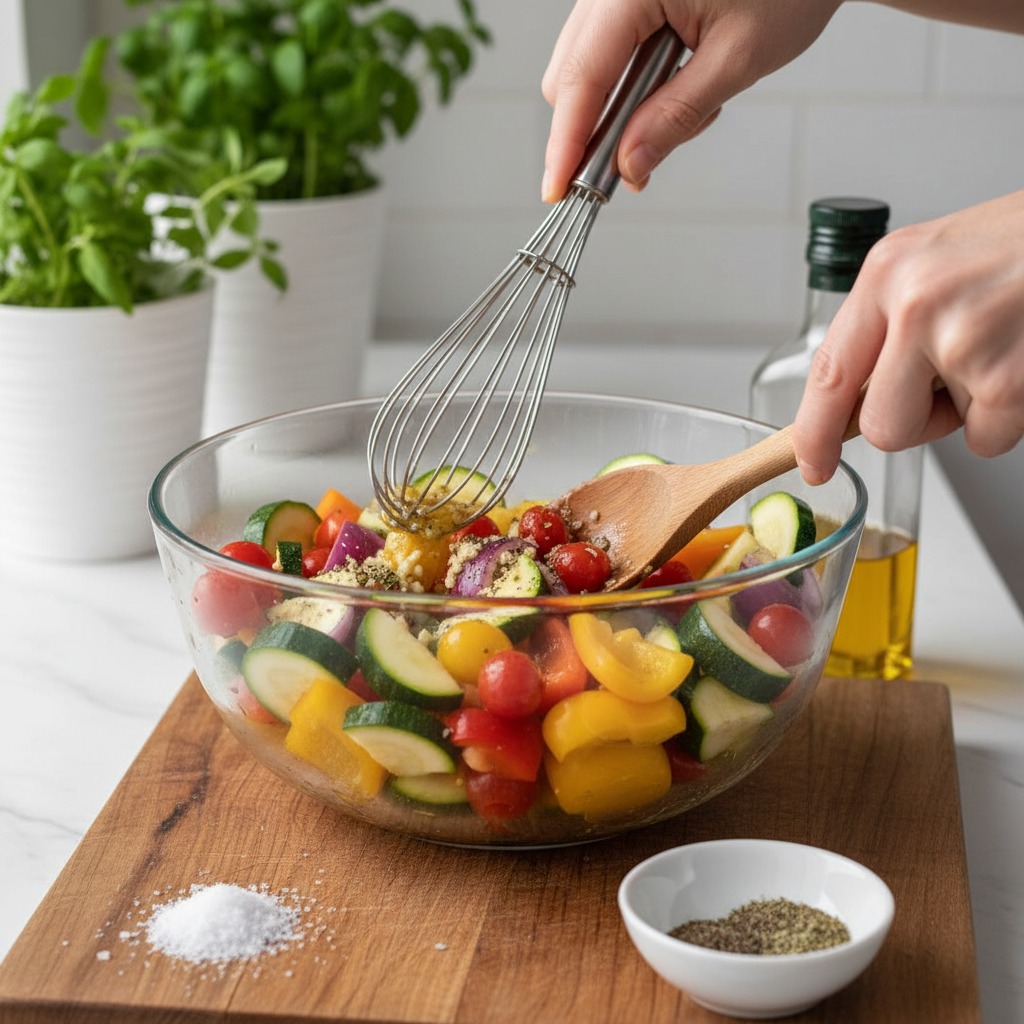 Marinate the vegetables