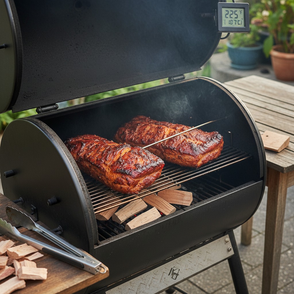 Prepare the smoker and pork