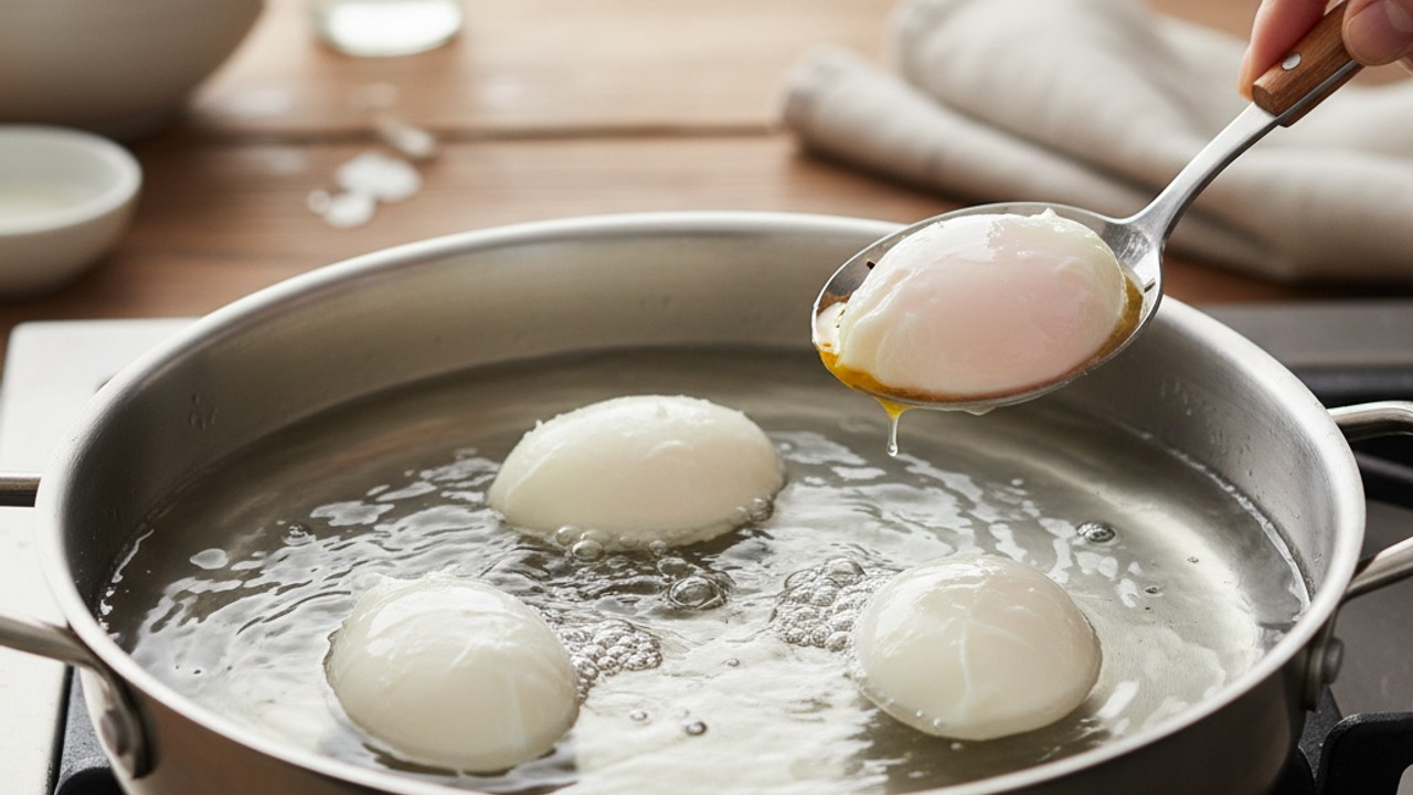Poach the eggs