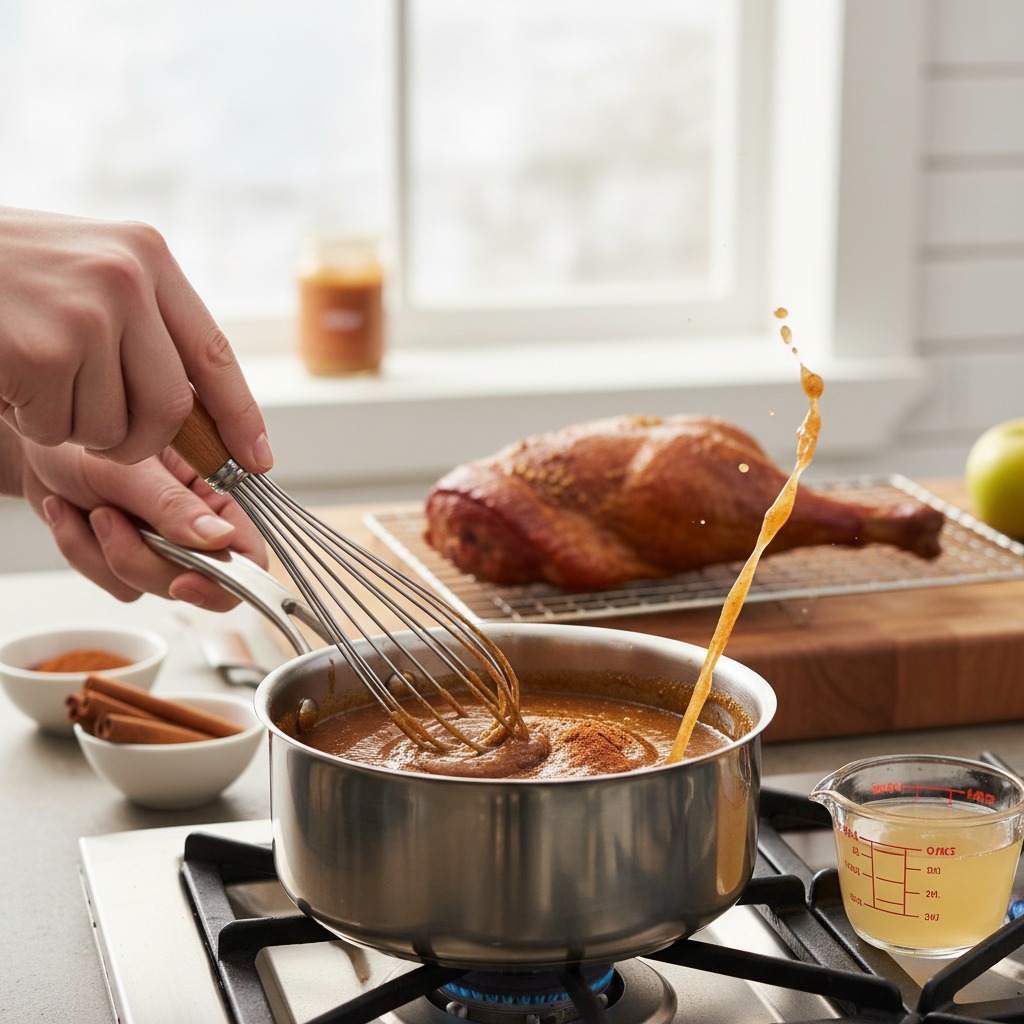 Prepare the spiced apple glaze