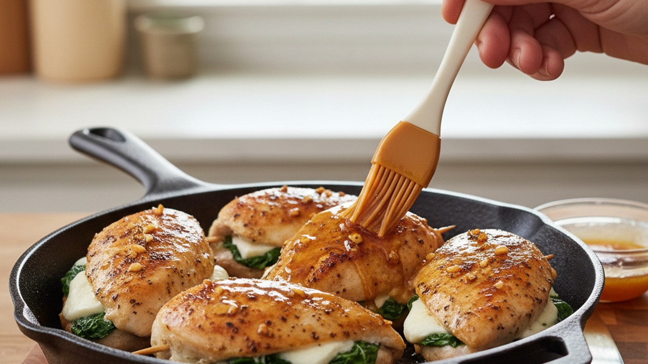 Bake and glaze the chicken