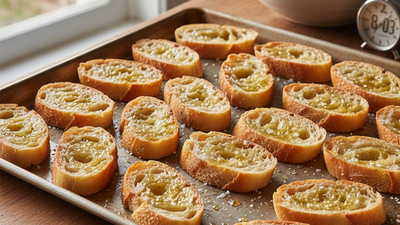 Toast the crostini