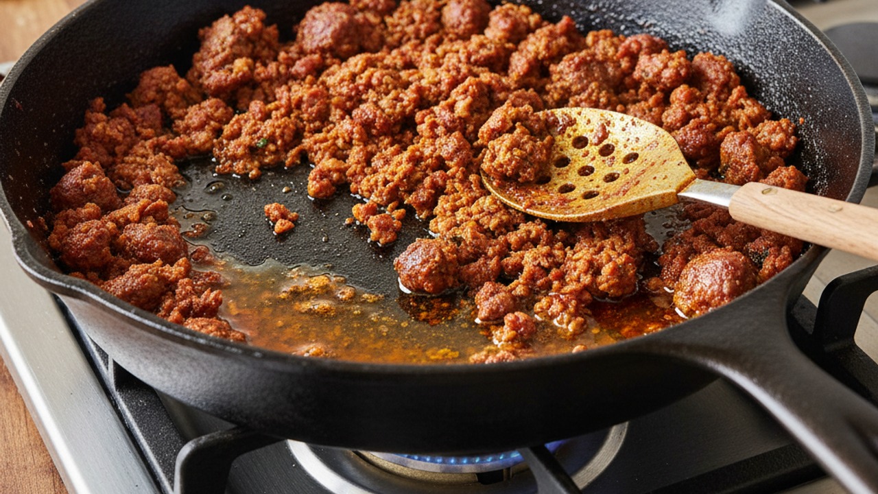 Brown the chorizo